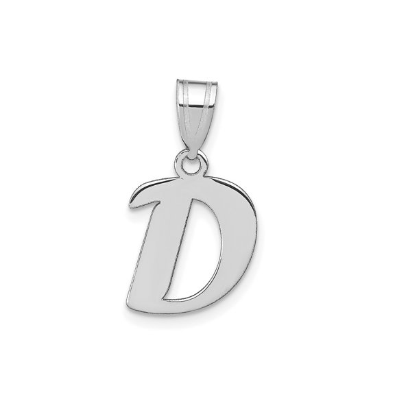 FJC Finejewelers 14 kt White Gold Polished Script Letter D Initial Charm 15 x 12 mm