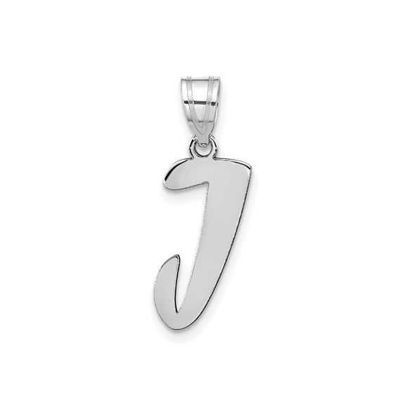 FJC Finejewelers 14 kt White Gold Polished Script Letter J Initial Charm