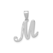 FJC Finejewelers 14 kt White Gold Script Letter M Initial Charm