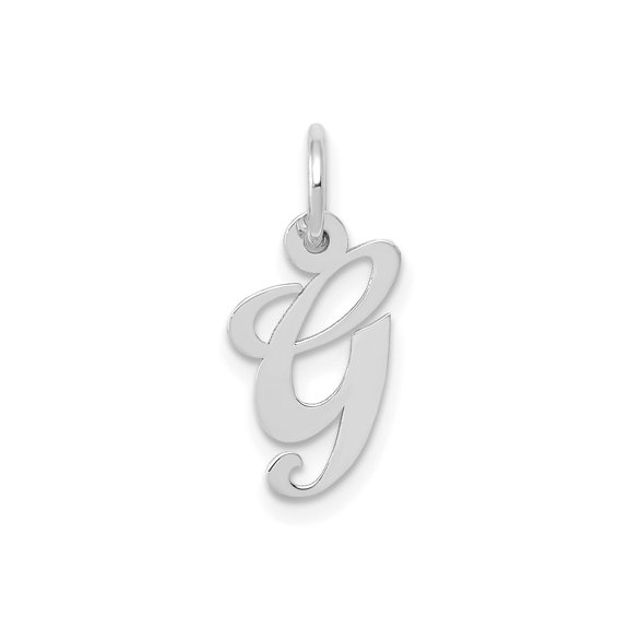 FJC Finejewelers 14 kt White Gold Small Fancy Script Letter G Initial Charm