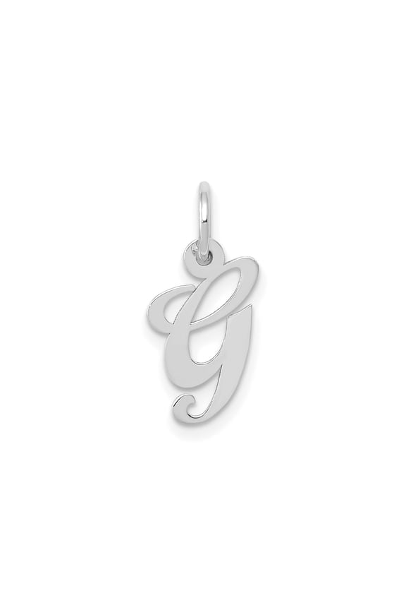 FJC Finejewelers 14 kt White Gold Small Fancy Script Letter G Initial Charm