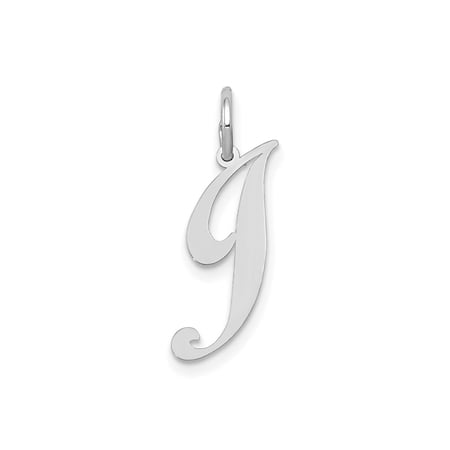 FJC Finejewelers 14 kt White Gold Small Fancy Script Letter J Initial Charm