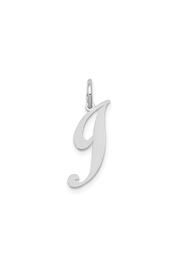 FJC Finejewelers 14 kt White Gold Small Fancy Script Letter J Initial Charm
