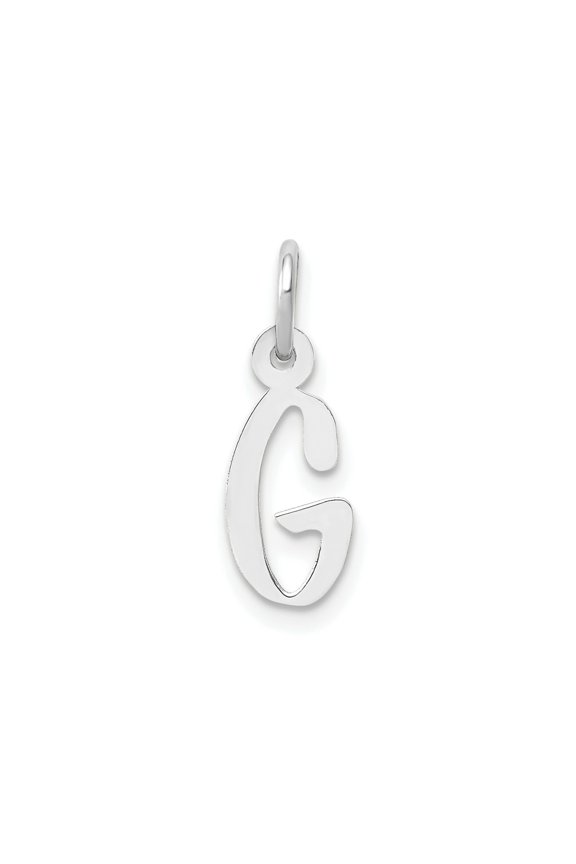 FJC Finejewelers 14 kt White Gold Small Slanted Block Letter G Initial Charm