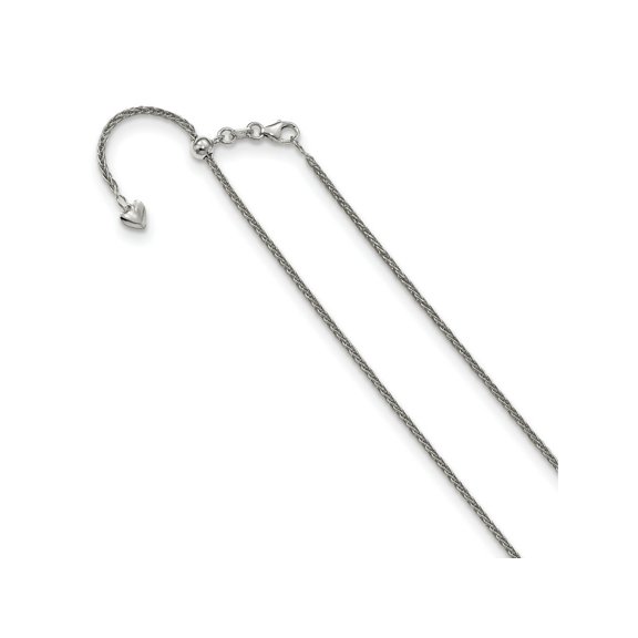 FJC Finejewelers 14 kt White Gold Spiga Adjustable Wheat Chain 22 Inches x 1.5 mm