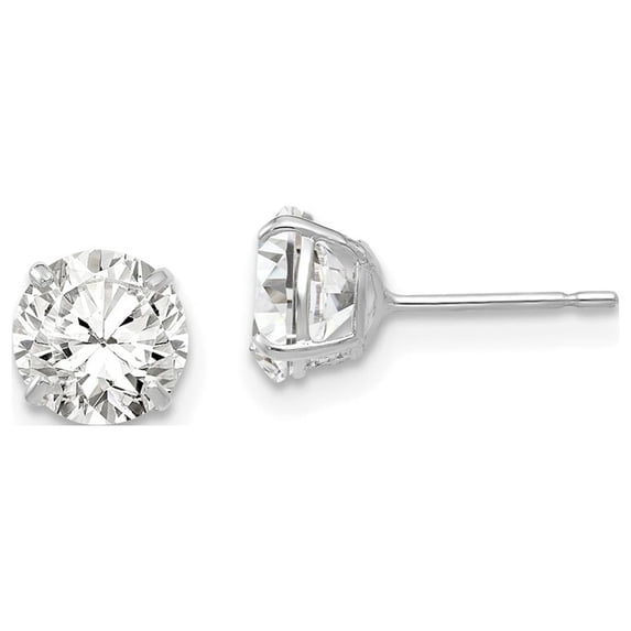 FJC Finejewelers 14 kt White Gold Stud 6mm Round CZ Post Earrings