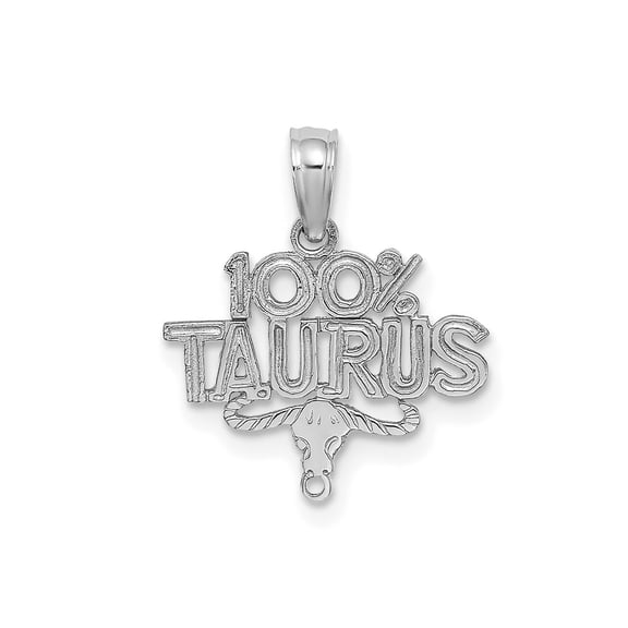FJC Finejewelers 14 kt White Gold WG 100% TAURUS Zodiac Charm 15 x 14 mm