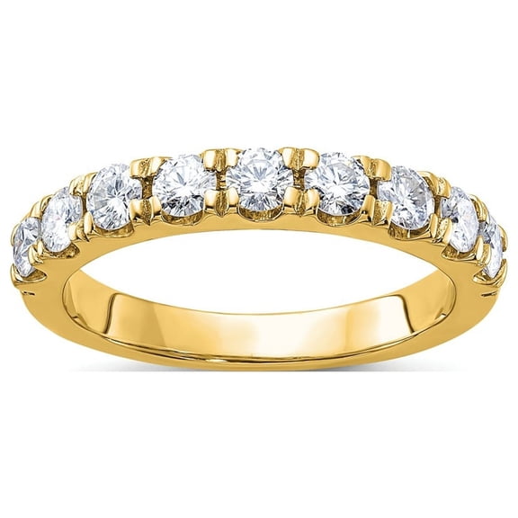 FJC Finejewelers 14 kt Yellow Gold 1/2 ct 9 Stone G H I True Light Moissanite Band 2 mm