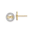 thumbnail image 1 of FJC Finejewelers 14 kt Yellow Gold Button CZ Infinity Symbol Post Earrings 8 x 8 mm, 1 of 6