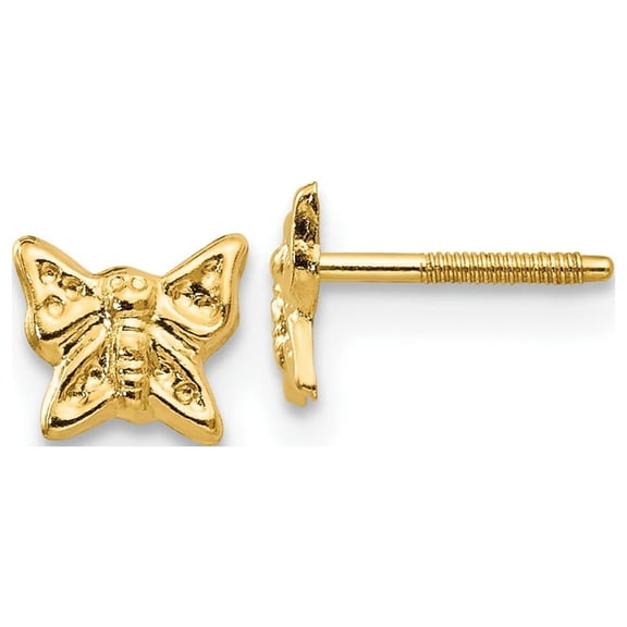 FJC Finejewelers 14 kt Yellow Gold Button Madi K Butterfly Screwback Earrings 5 mm x 5 mm