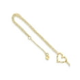 thumbnail image 1 of FJC Finejewelers 14 kt Yellow Gold Cable Double Strand Heart 10in Plus 1in ext. Anklet 10 Inches x 11 mm, 1 of 4