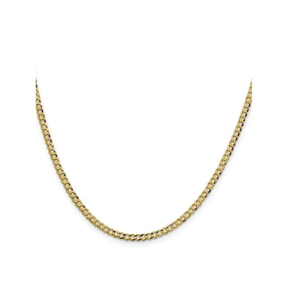 FJC Finejewelers 14 kt Yellow Gold Curb Lightweight Flat Cuban Chain 26 Inches x 3.1 mm