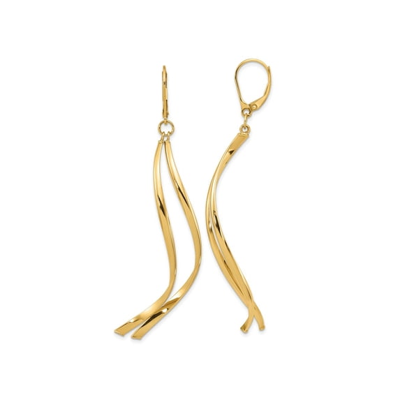 FJC Finejewelers 14 kt Yellow Gold Dangle Polished Leverback Earrings 73 mm x 2 mm