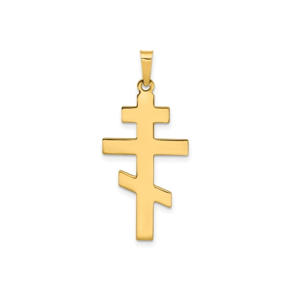FJC Finejewelers 14 kt Yellow Gold Eastern Orthodox Cross Charm 34 x 15 mm