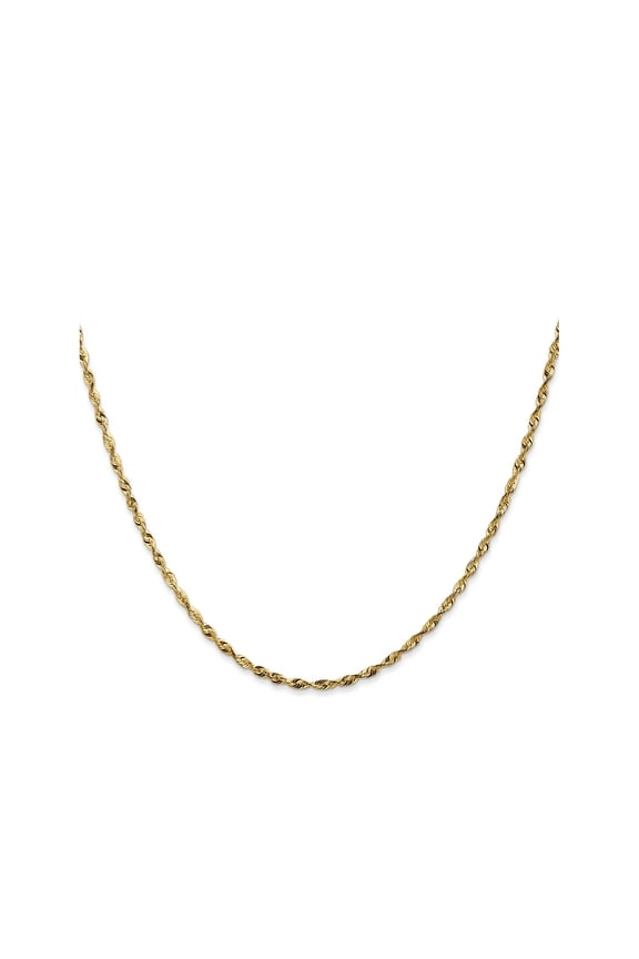 FJC Finejewelers 14 kt Yellow Gold Extra-Light Bright Cut Rope Chain 22 Inches x 1.8 mm