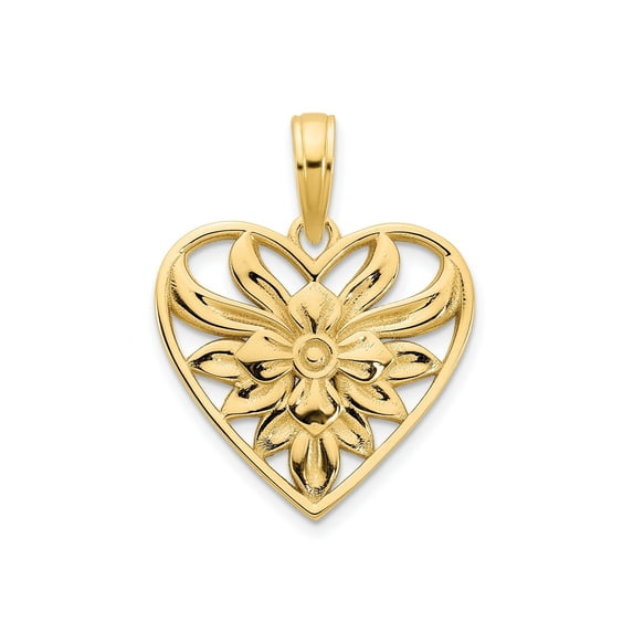 FJC Finejewelers 14 kt Yellow Gold Fancy Heart Charm 15 mm