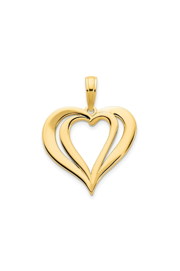 FJC Finejewelers 14 kt Yellow Gold Fancy Heart Charm 17 mm