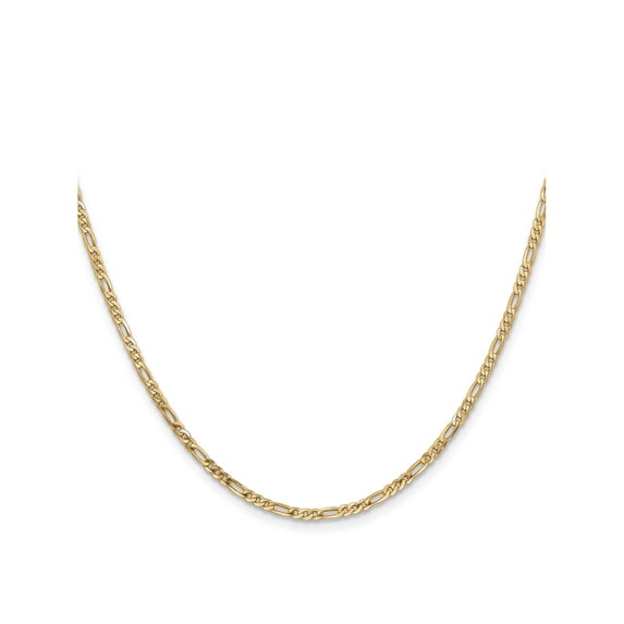 FJC Finejewelers 14 kt Yellow Gold Flat Figaro Chain 24 Inches x 2.25 mm
