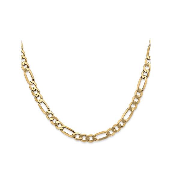FJC Finejewelers 14 kt Yellow Gold Flat Figaro Chain Bracelet 7 Inches x 5.25 mm