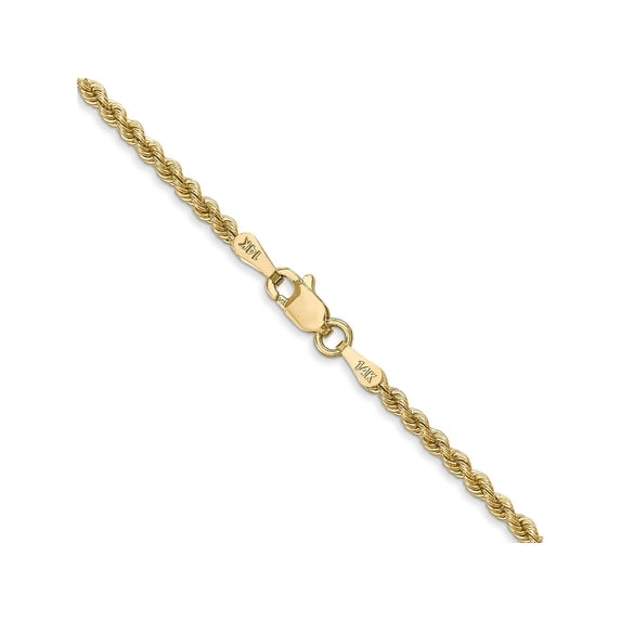 FJC Finejewelers 14 kt Yellow Gold Hand Made Rope Chain Lobster Clasp 36 Inches x 2.25 mm