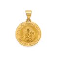 thumbnail image 1 of FJC Finejewelers 14 kt Yellow Gold Hollow Round Spanish Escapulario Reversible Medal 25 x 18 mm, 1 of 6