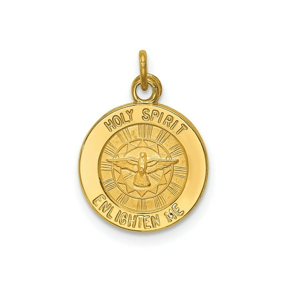 FJC Finejewelers 14 kt Yellow Gold Holy Spirit Medal Charm 18 x 12 mm