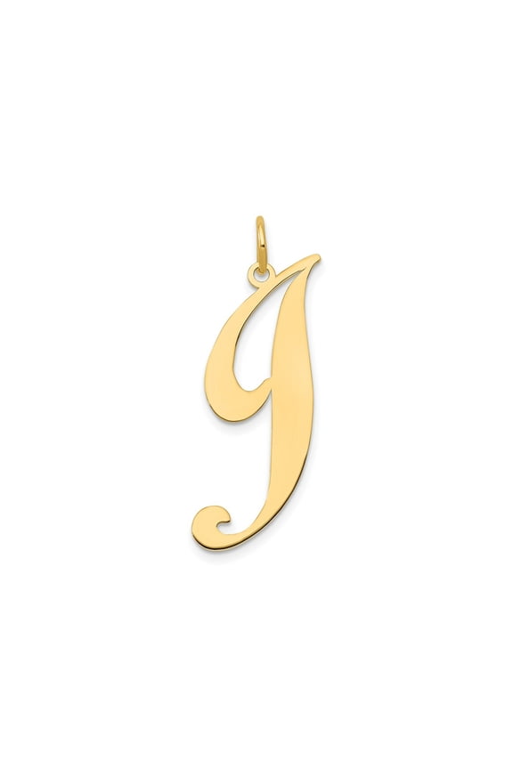 FJC Finejewelers 14 kt Yellow Gold Large Fancy Script Letter J Initial Charm