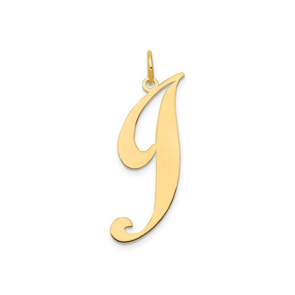 FJC Finejewelers 14 kt Yellow Gold Large Fancy Script Letter J Initial Charm