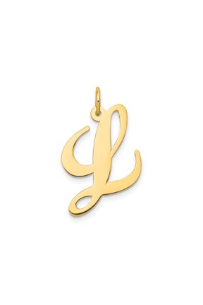 FJC Finejewelers 14 kt Yellow Gold Large Fancy Script Letter L Initial Charm