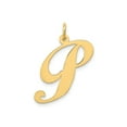 thumbnail image 1 of FJC Finejewelers 14 kt Yellow Gold Large Fancy Script Letter P Initial Charm, 1 of 5