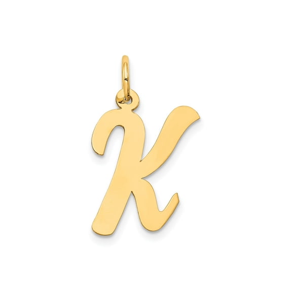 FJC Finejewelers 14 kt Yellow Gold Large Script Letter K Initial Charm