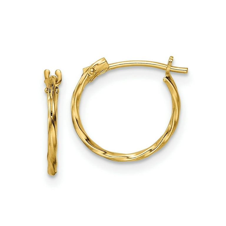 14K Yellow Gold Madi K Polished Twisted Hinged Hoop Earrings 14K Yellow Gold Madi K Polished Twisted Hinged Hoop Earrings