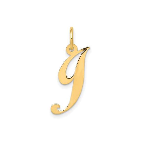 FJC Finejewelers 14 kt Yellow Gold Medium Fancy Script Letter J Initial Charm