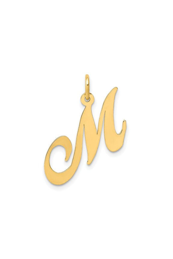 FJC Finejewelers 14 kt Yellow Gold Medium Fancy Script Letter M Initial Charm