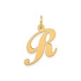 thumbnail image 1 of FJC Finejewelers 14 kt Yellow Gold Medium Fancy Script Letter R Initial Charm, 1 of 6