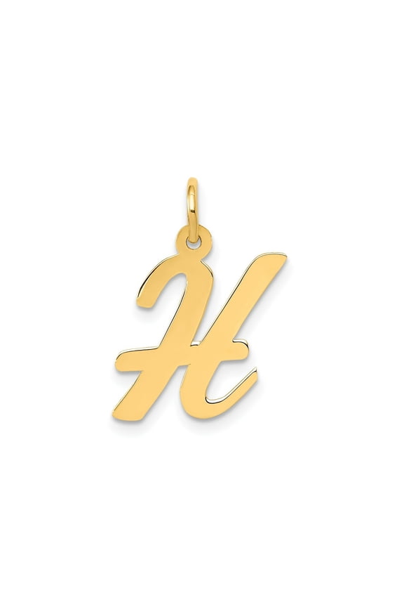 FJC Finejewelers 14 kt Yellow Gold Medium Script Letter H Initial Charm
