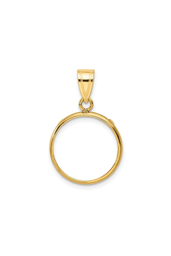 FJC Finejewelers 14 kt Yellow Gold Polished 16.5mm Prong Coin Bezel Pendant
