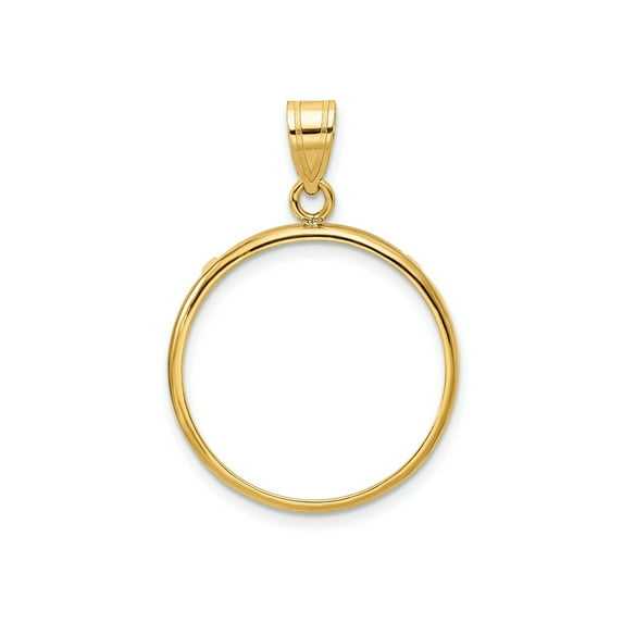 FJC Finejewelers 14 kt Yellow Gold Polished 21.6mm Prong Coin Bezel Pendant