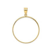 FJC Finejewelers 14 kt Yellow Gold Polished 34.2mm Prong Coin Bezel Pendant