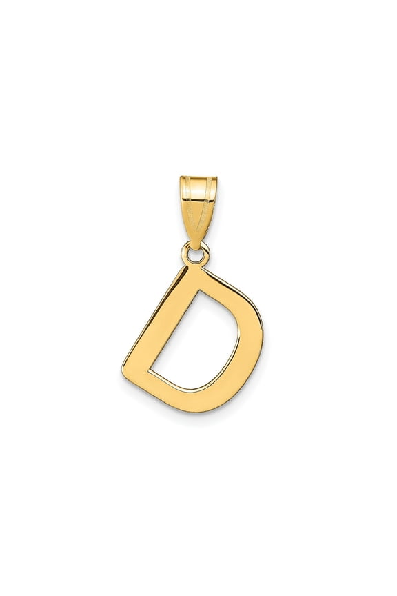 FJC Finejewelers 14 kt Yellow Gold Polished Bubble Letter D Initial Charm 17 x 14 mm