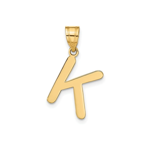 FJC Finejewelers 14 kt Yellow Gold Polished Bubble Letter K Initial Charm