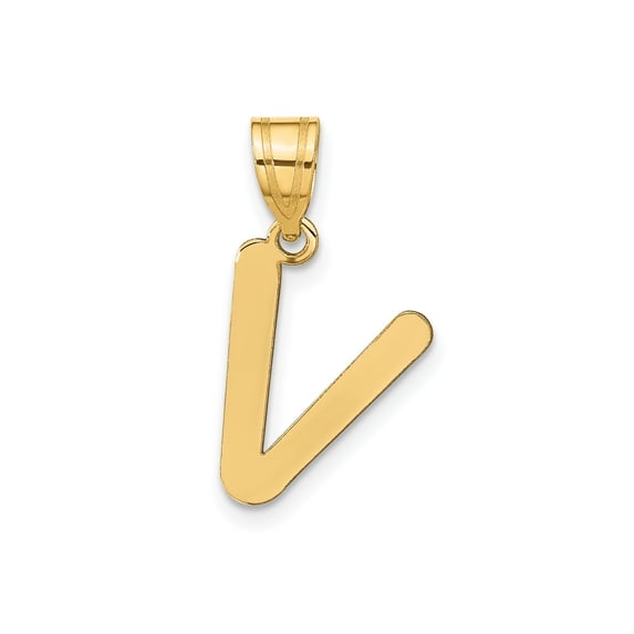 FJC Finejewelers 14 kt Yellow Gold Polished Bubble Letter V Initial Charm