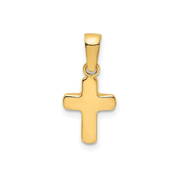 FJC Finejewelers 14 kt Yellow Gold Polished Hollow Latin Cross Charm 18 x 9 mm