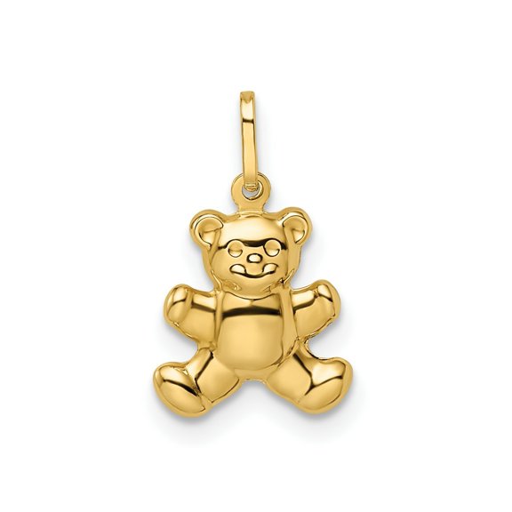 FJC Finejewelers 14 kt Yellow Gold Polished Puffed Teddy Bear Charm 17 x 9 mm