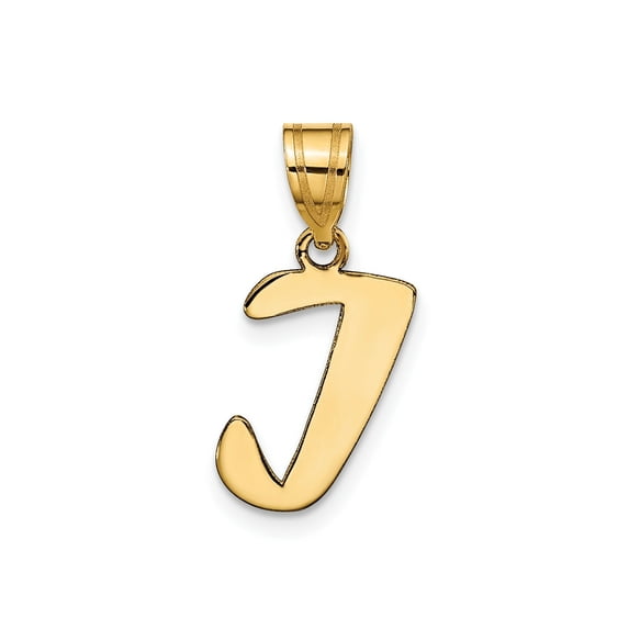 FJC Finejewelers 14 kt Yellow Gold Polished Script Letter I Initial Charm
