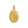 thumbnail image 1 of FJC Finejewelers 14 kt Yellow Gold Polished and Satin St Christopher Medal Hollow Charm 36 x 18 mm, 1 of 6