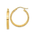 thumbnail image 1 of FJC Finejewelers 14 kt Yellow Gold Polished and Textured Sides Hoop Earrings 27 x 25 mm, 1 of 6