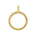 thumbnail image 1 of FJC Finejewelers 14 kt Yellow Gold Rope 30.0mm x 3.00mm Screw Top Coin Bezel Pendant, 1 of 6