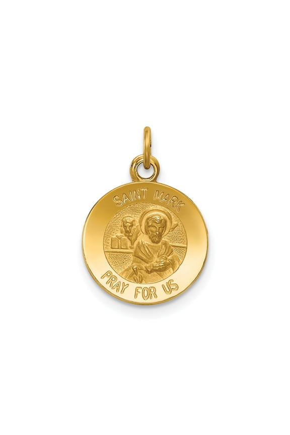FJC Finejewelers 14 kt Yellow Gold Saint Mark Medal Charm 17 x 12 mm
