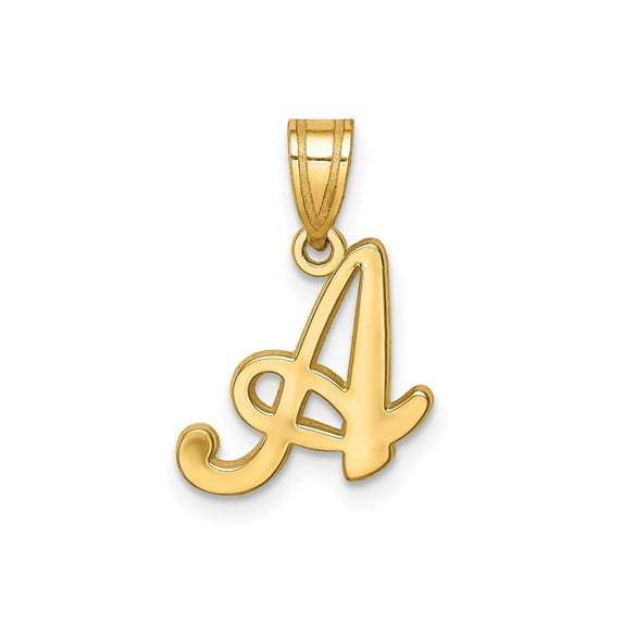 FJC Finejewelers 14 kt Yellow Gold Script Letter A Initial Charm 13 x 12 mm